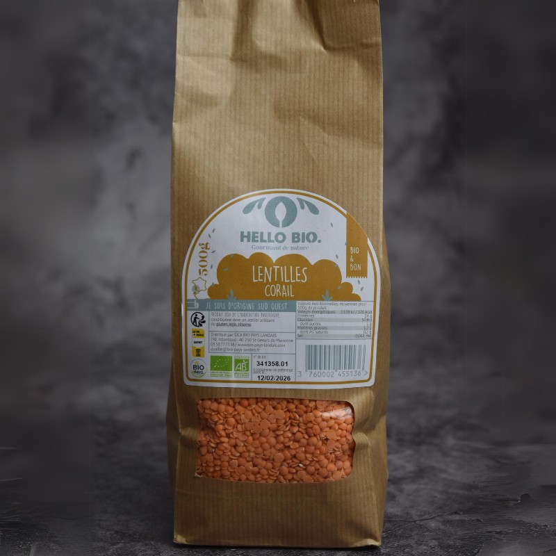 Lentilles Corail bio (500 g) - Image du produit