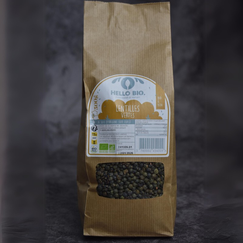 Lentilles vertes Bio (500 g) - Image du produit