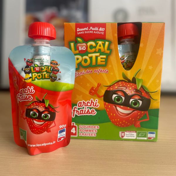 Gourde pomme fraise x4 (Local Pote)